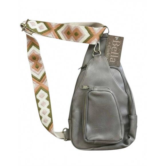 BELLA + CARINA Handbags - NEW BELLA + CARINA women's front adjustable crossover body bag with atzec strap